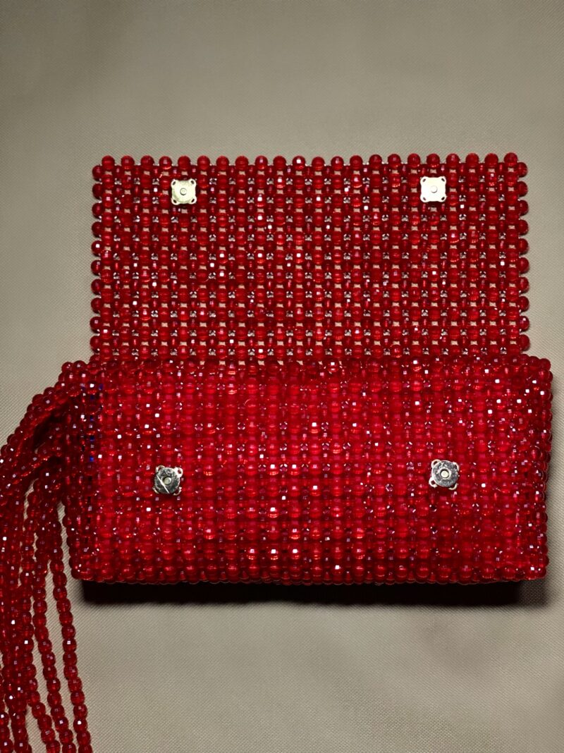 Ikoyi Fringe Clutch - Ruby - Image 2