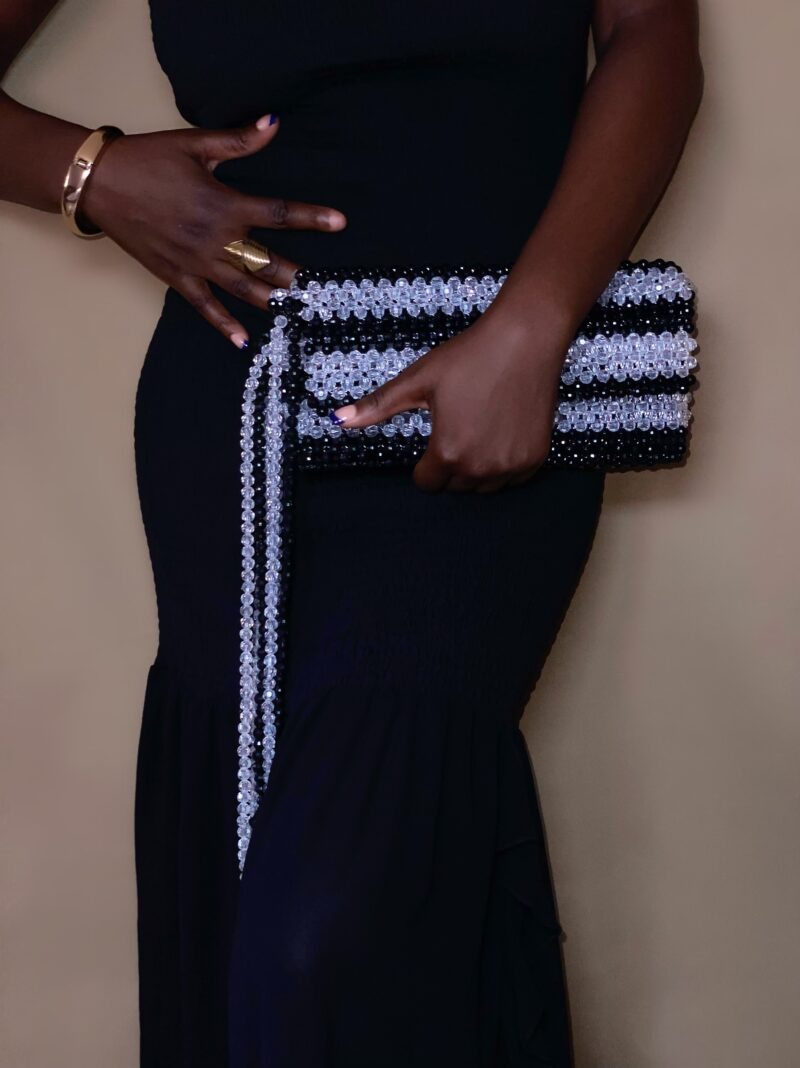 Ikoyi Fringe Clutch - Monochrome - Image 3