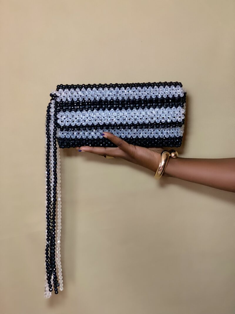 Ikoyi Fringe Clutch - Monochrome - Image 2