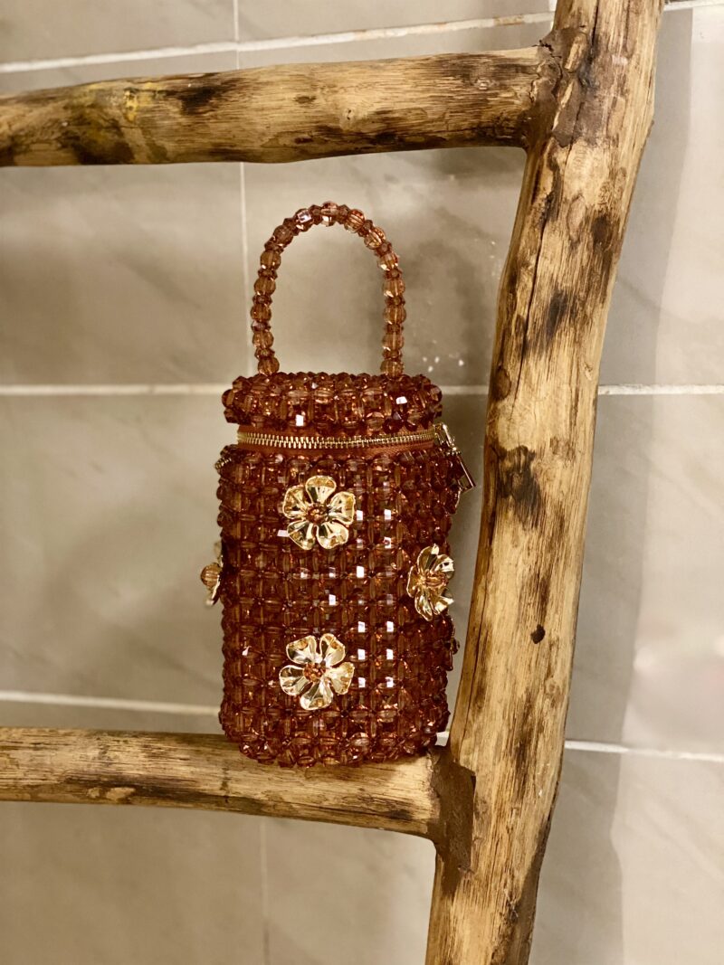 Simi Flower Bucket Bag - Brown