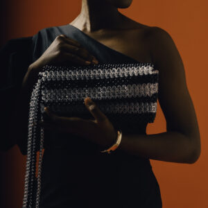 Ikoyi Fringe Clutch – Monochrome S. Sikamore