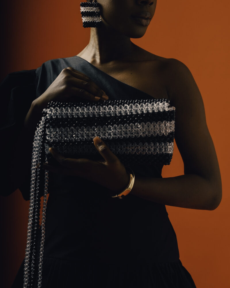 Ikoyi Fringe Clutch - Monochrome