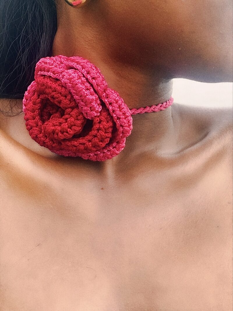 Rose Choker - RedPink - Image 3