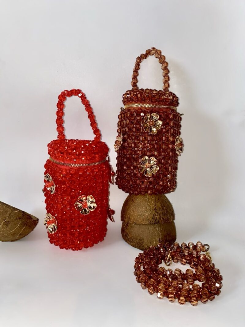 Simi Flower Bucket Bag - Red - Image 2