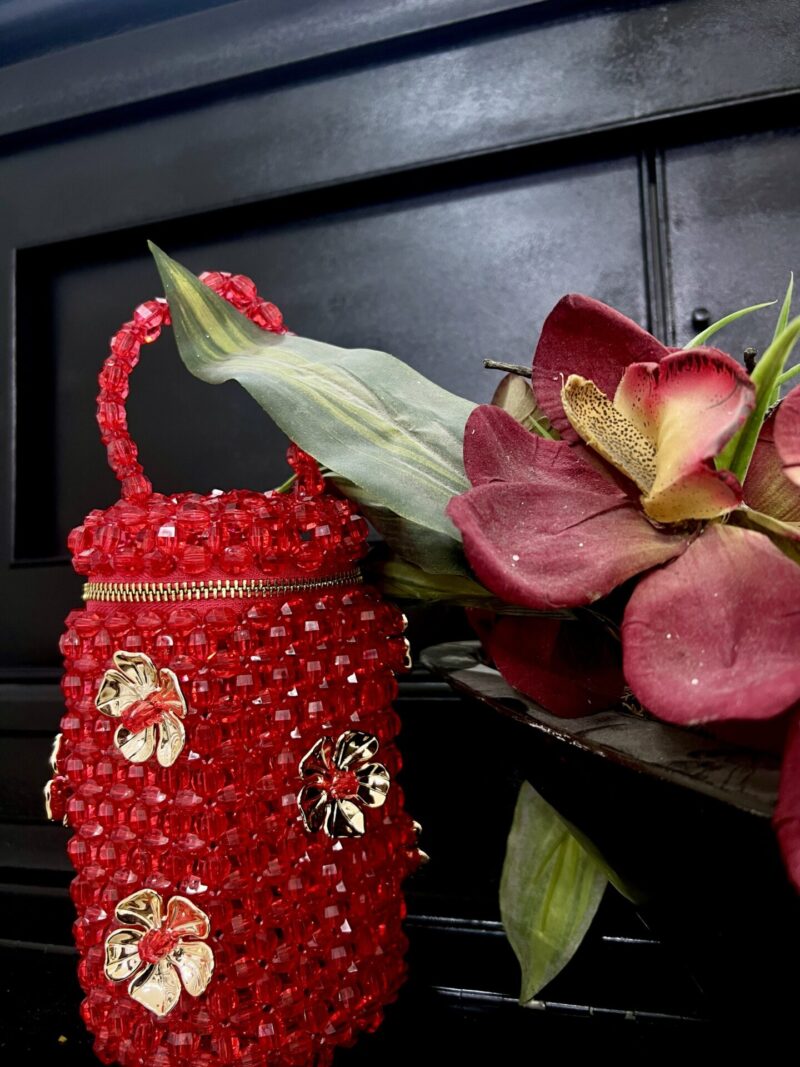 Simi Flower Bucket Bag - Red