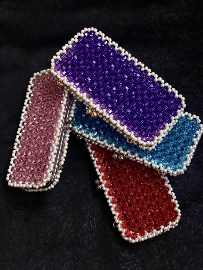 Katherine crystal pearl clutch - Purple - Image 5