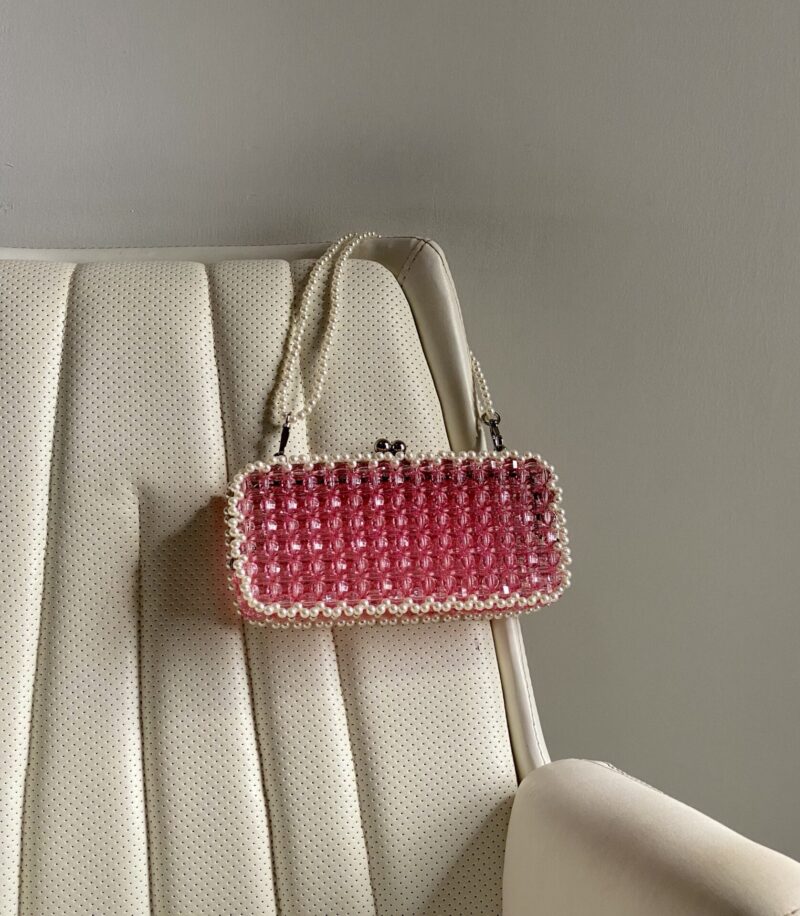 Katherine Crystal 360 Pearl Clutch - Baby pink