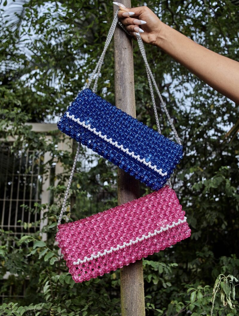 Fumi Long Blue Pearl Clutch - Image 2