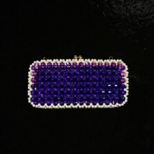 Katherine crystal pearl clutch – Purple S. Sikamore