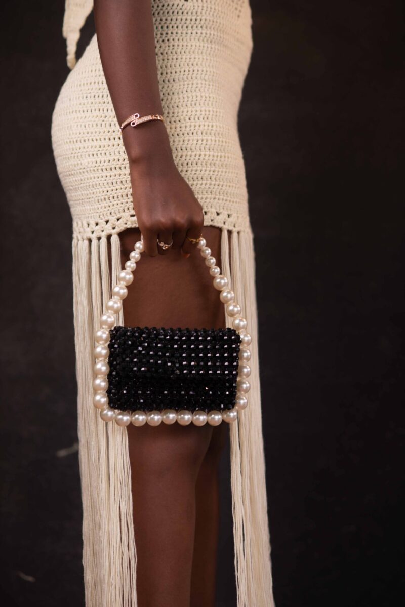 Bubble Pearl Black Bag